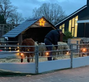 Levende kerststal op locatie